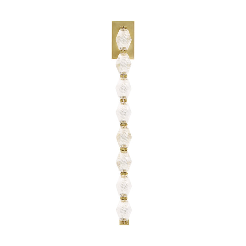 Collier LED Armed Sconce, Natural Brass, 28"
