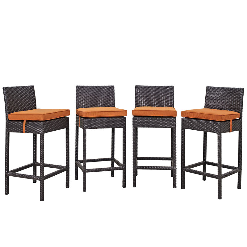 Chaise de patio avec coussin Convene, Espresso et orange