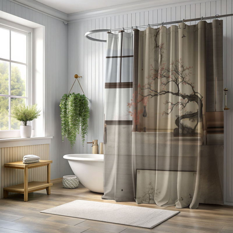 Rideau de douche Old Wall - Premium, H 74 po x l 71 po