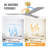 52 Inch Gold Ceiling Fan with Remote Control - 3 Solid Wood Blades Ultra-Quiet Reversible DC Motor Indoor Ceiling Fan for Living Room Bedroom