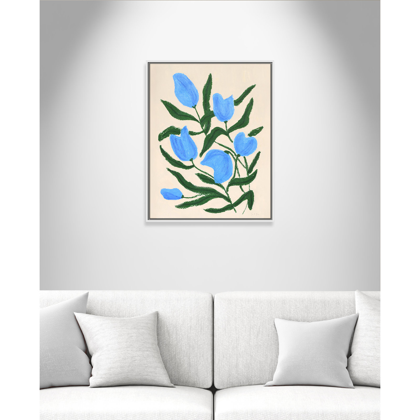 Blue Tulips Print by Camilla Bergqvist, 29.5" H x 23.5" W, White