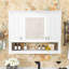 Armoire murale de salle de bain avec miroir, tablettes réglables et tablette ouverte