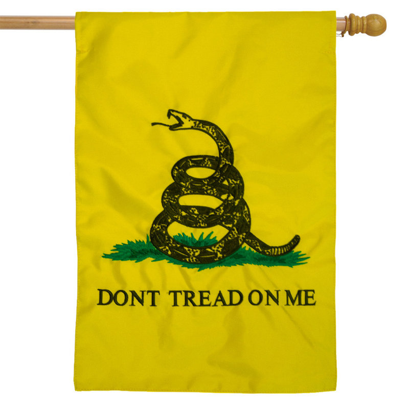 «Don't Tread On Me» Gadsden - Applique et drapeau de maison brodé, Été bleu/rouge/vert