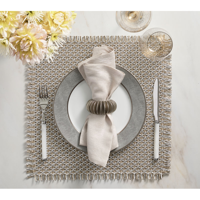 Fringe Placemat in Gold/Silver