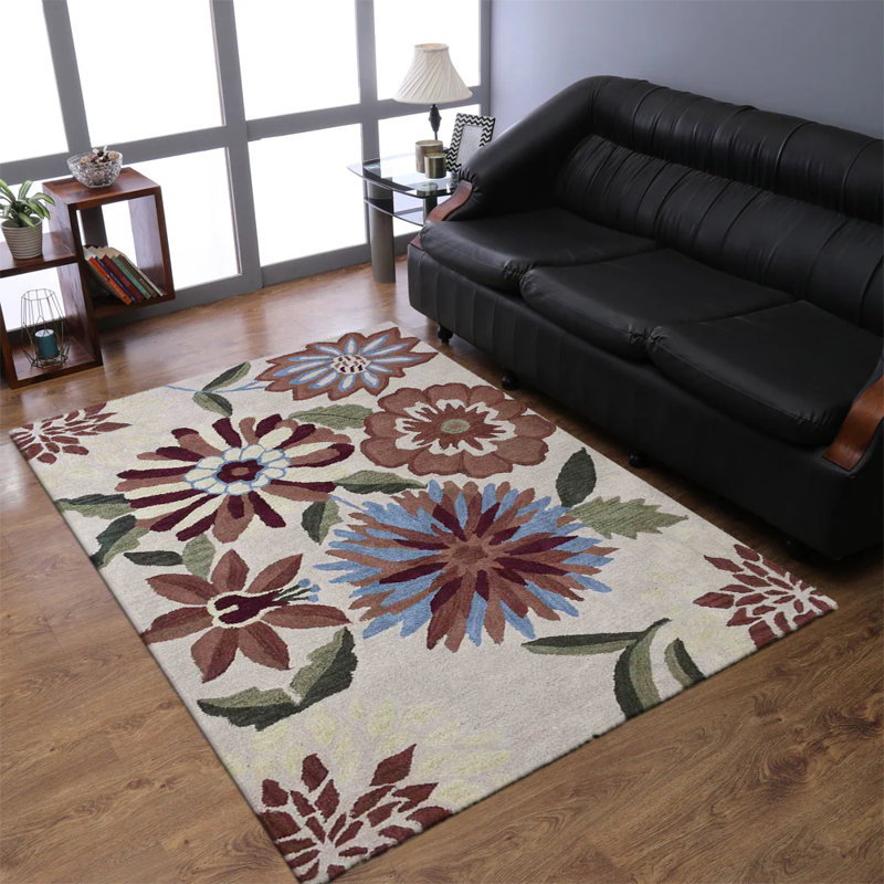 Tapis écossais en polyester touffeté à la main Abbotsfield, Rectangulaire 4 pi x 6 pi