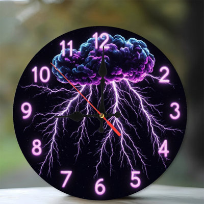 Clock Numbers Lightning Cloud