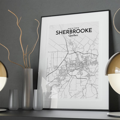 Sherbrooke, carte de la ville, impression