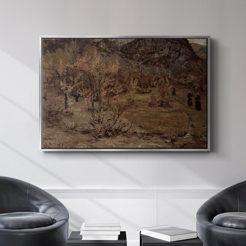 Paysage rétro - DCxx, H 17 po x l 25 po x P 2 po, Toile naturelle avec cadre flottant