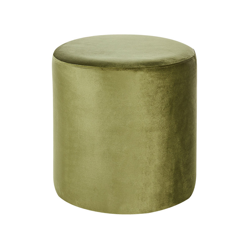 Aimilia 47cm Wide Round Pouf Ottoman, Green