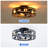20"Woodland Silhouette Matte Black Caged Ceiling Fan with Light&Remote,Bladeless,6-Speed Reversible Motor