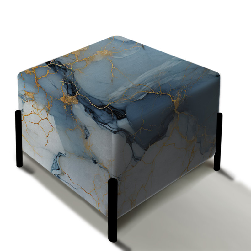 Serene Elegance Marble Pattern - Marble Square Ottoman