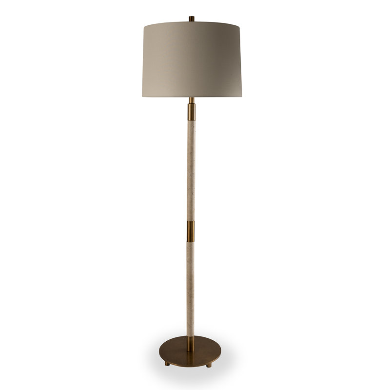 Tivoli Floor Lamp, Natural/Aged Brass