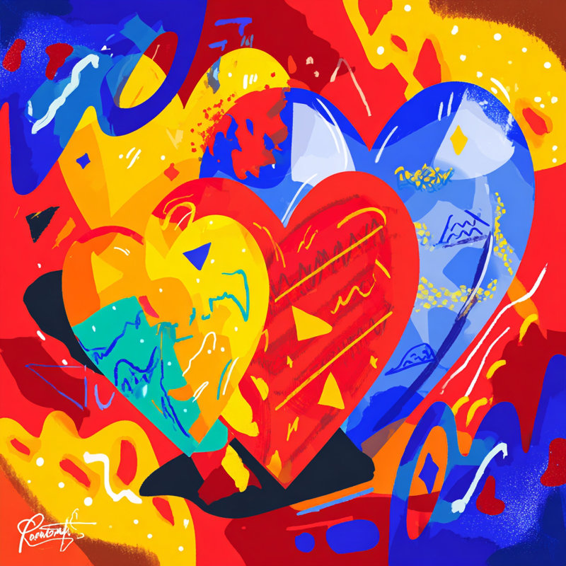 «Pop Heart Beat», art mural sur toile tendue, L 30 po x H 30 po x P 1,5 po