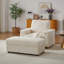 Fauteuil inclinable simple en velours côtelé, 42,5 po avec coussin de dossier, porte-gobelet, repose-pieds de rangement, canapé de salon confortable et profond-1428141103