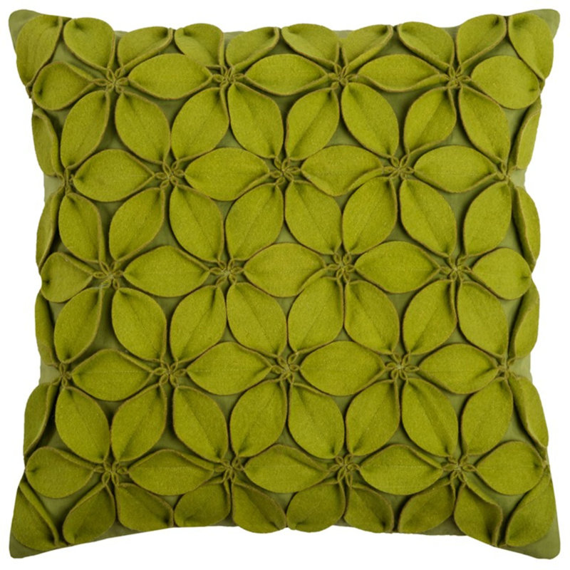 Coussin 18 "en coton orange, Vert lime