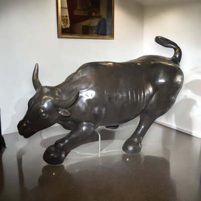 Wall Street Bull Large Bronze Statue, Stunning Iconic Artwork for Art Collectors, 22"L x 50"W x 33"H