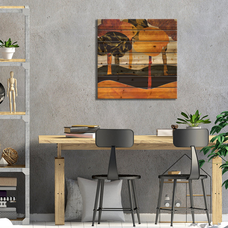 Ermana Metallic Forest - impression sans cadre sur bois