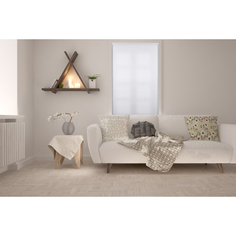 Pure White Cordless Light-Filtering Cellular Fabric Shade 24" W x 48" H