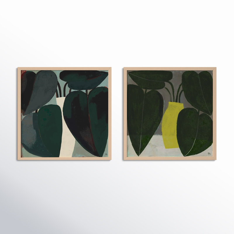 Plant Set Of 2 Painting by Studiom, Brown, 16" H x 16" W