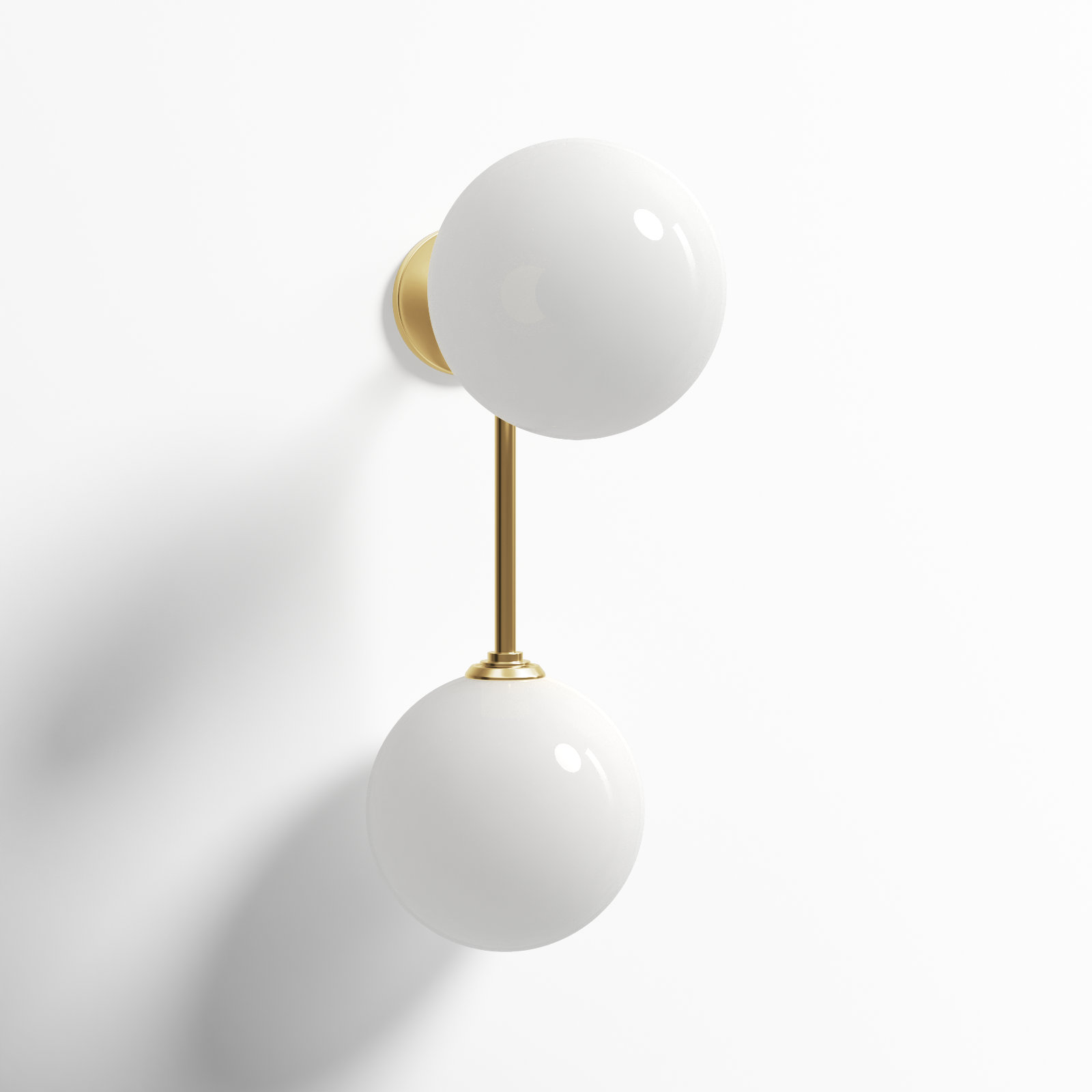 Salonko 2 Light Glass Dimmable Armed Sconce, Aged Brass