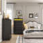 Ensemble de rangement vintage 2 pièces pour chambre à coucher avec commode haute à 6 tiroirs et commode haute à 5 tiroirs éclairées par DEL-2013131355-2013131366