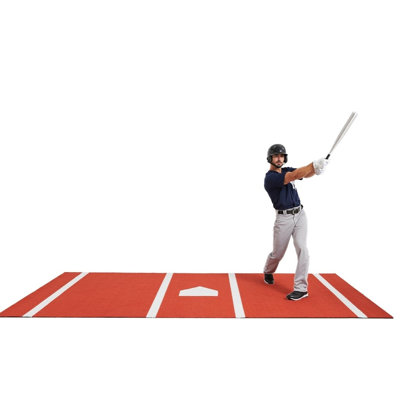 Premium 10x3.8 ft Baseball Batting Mat - Non-slip Portable Hitting Mat with Home Plate for Indoor Outdoor Training