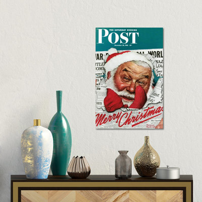 Santa's In The News Cover - Wall Art Print - Wrapped Canvas