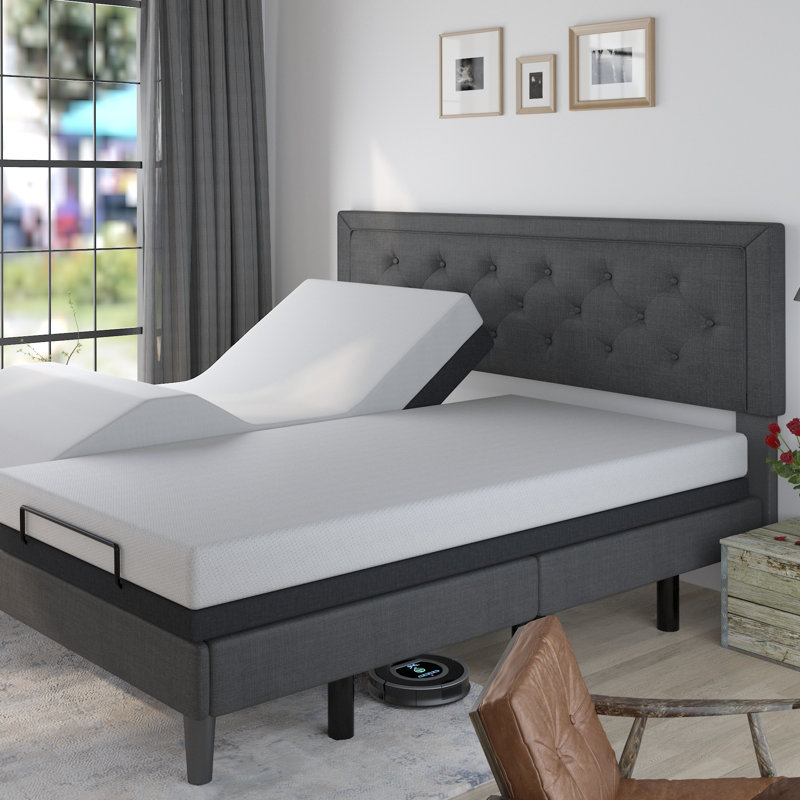 Lit simple tapissier ajustable avec télécommande sans fil Achen
