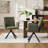 Modern Boucle Upholstered Dining Chiair Swivel Armchair with Metal Legs-1372245846