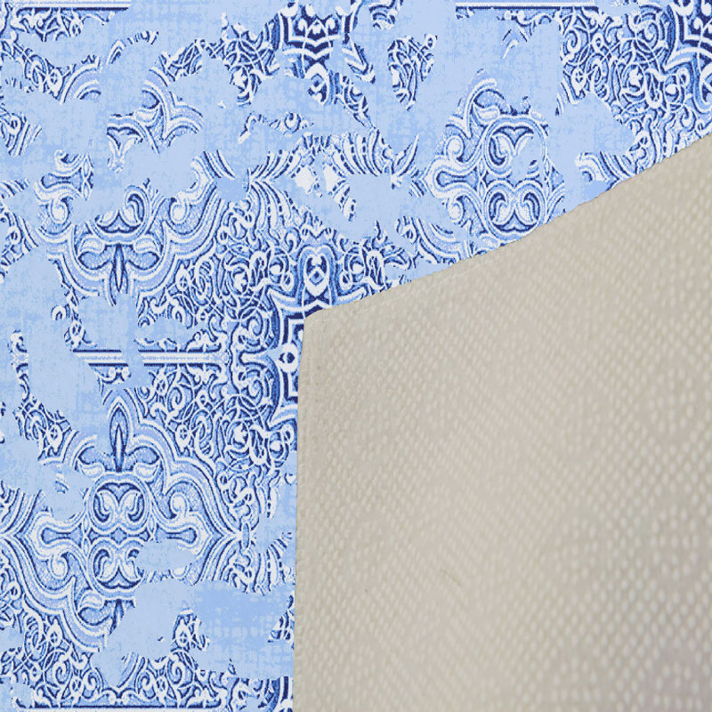 Tapis bleu en polyester tissé à la machine Summerall, Rectangle 3 pi 3 po x 6 pi 7 po