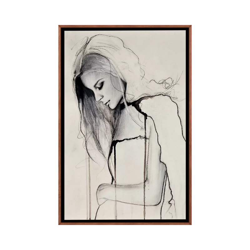Fade by Leigh Viner - Painting on Canvas, 66.04 cm H x 45.72 cm W, Classic Brown Wood Framed Canvas