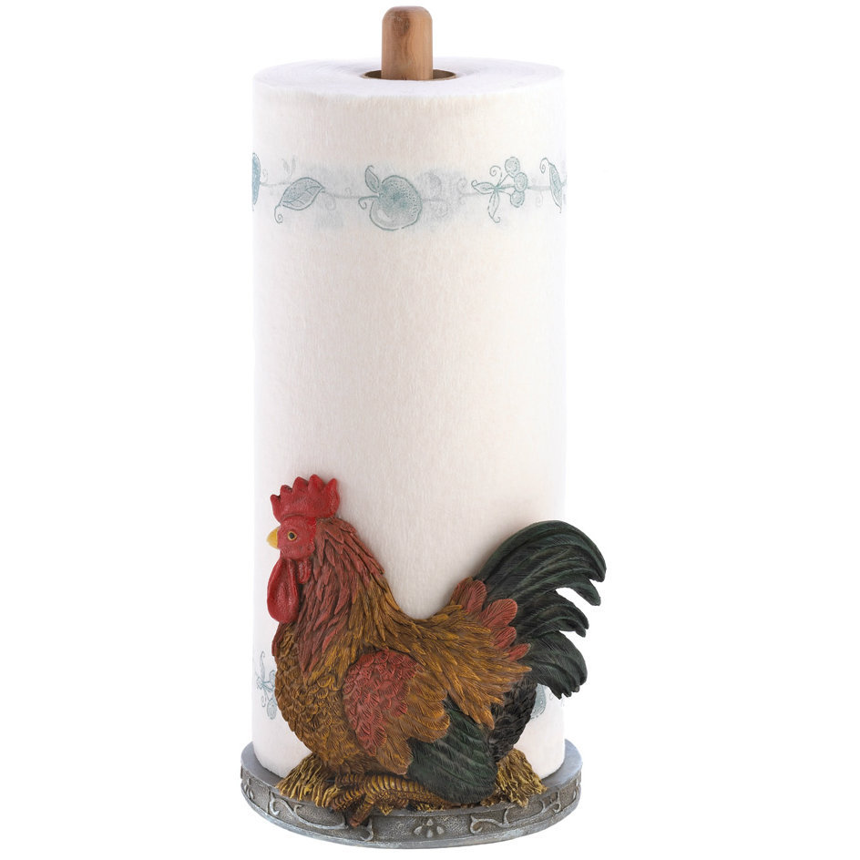 Rooster & Sunflowers Kitchen Paper Towel Holder