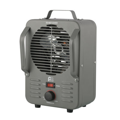Metal 12" Utility Heater, Grey 1500/750w