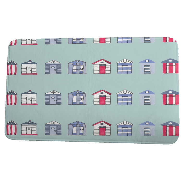 Manford Non-Slip Bath Mat, 24" W x 17" L, Aqua