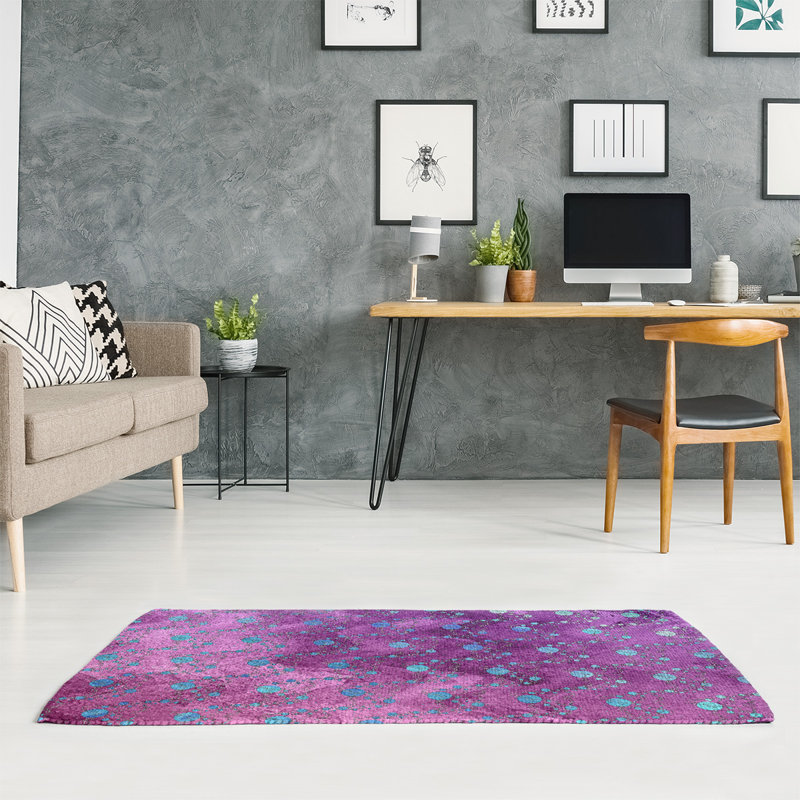 Tapis de planètes et étoiles roses, Rectangle 5 pi x 7 pi