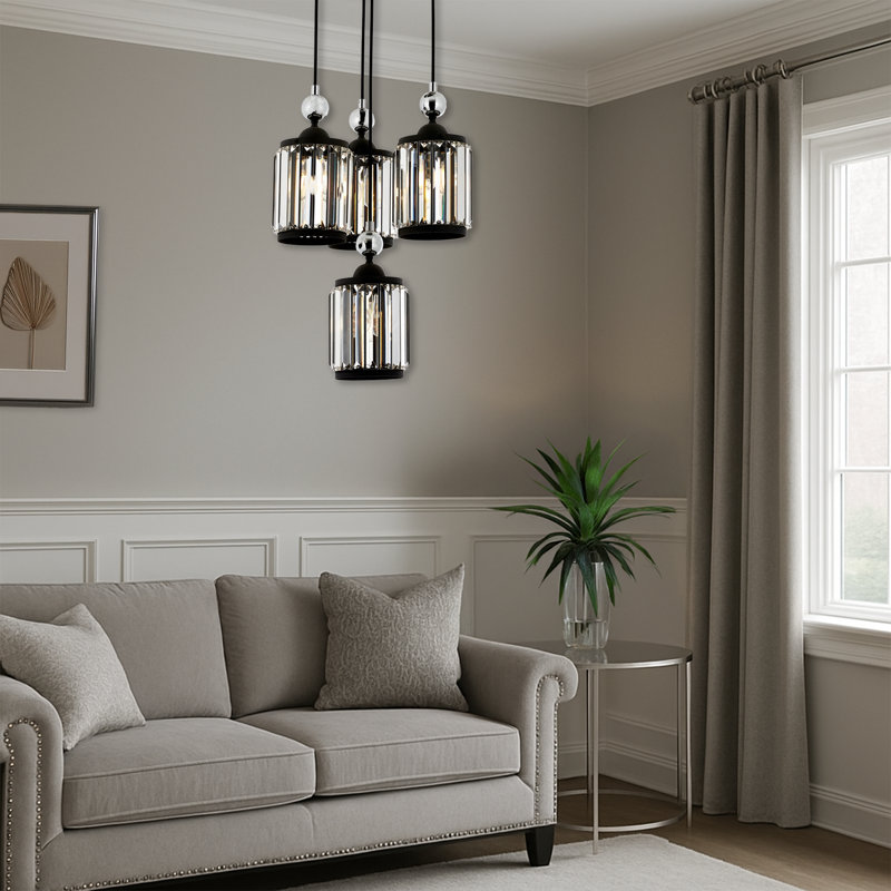 Luminaire suspendu en cristal 4 lumières
