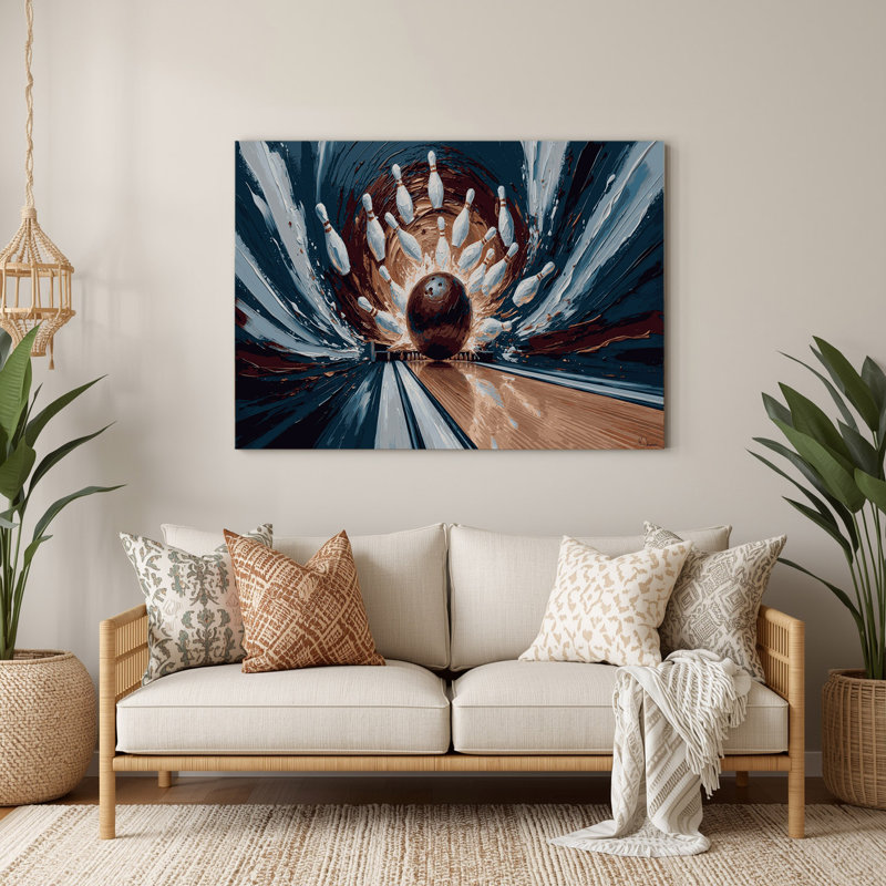 Sports Bowling Grey Metal Wall Art, 132" H x 168" W x 0.05" D
