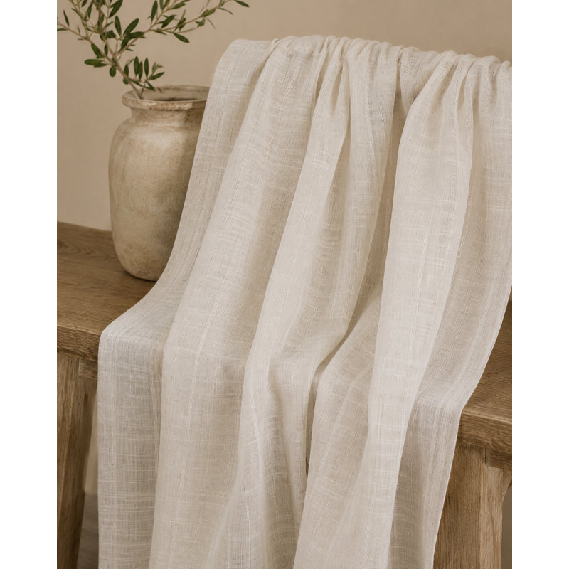 Panneau de rideau simple diaphane avec passe tringle Pompeia, l 52 po x L 84 po