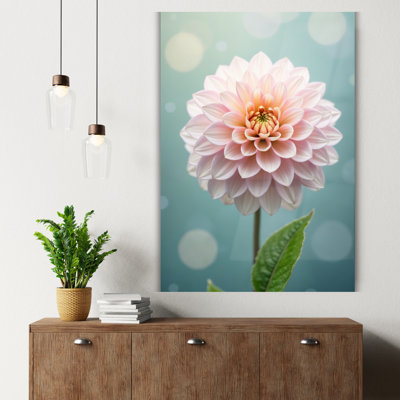 Vintage Dahlia Tempered Glass Wall Art