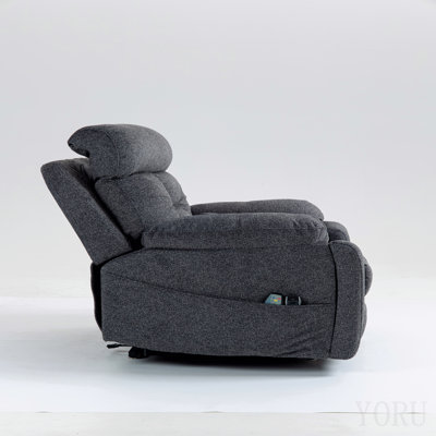 Fauteuil relevable électrique Old Age, canapé électrique plat en mousse haute densité, avec fonctions de chauffage et de massage, inclinable à 180 degrés, 2 porte-gobelets, 2 télécommandes, 4 moteurs
