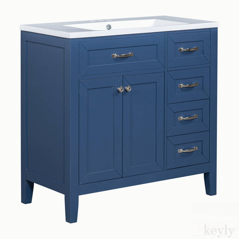 Meuble-lavabo simple 35,98 po avec plateau en céramique Sulevi