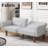 Alexender 71'' Wide Faux Leather Futon Sofa Bed Couch with Adjustable Armrests for Living Room