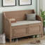 Banc de rangement rustique multifonctionnel (brun et beige)-398190567