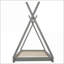 Bois de pin simple Lit plateforme en bois aggloméré gris avec structure triangulaire stable-1115894182-1115894184