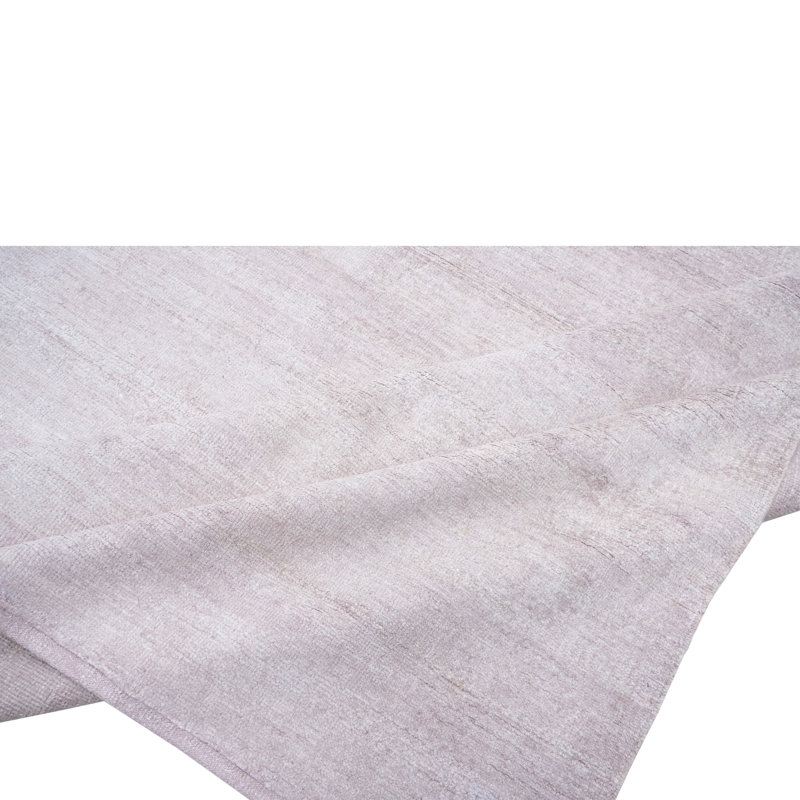 Solid Saree Silk Rug, Soft Pink, Rectangle 10' x 14'