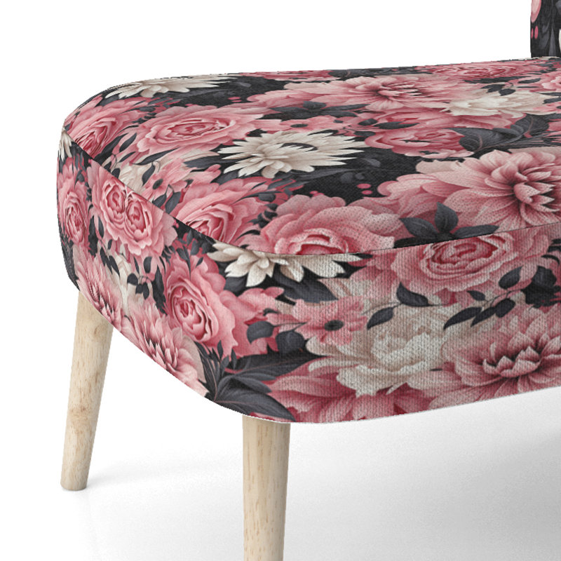 Chaise d'appoint rembourrée Pink Love Peony