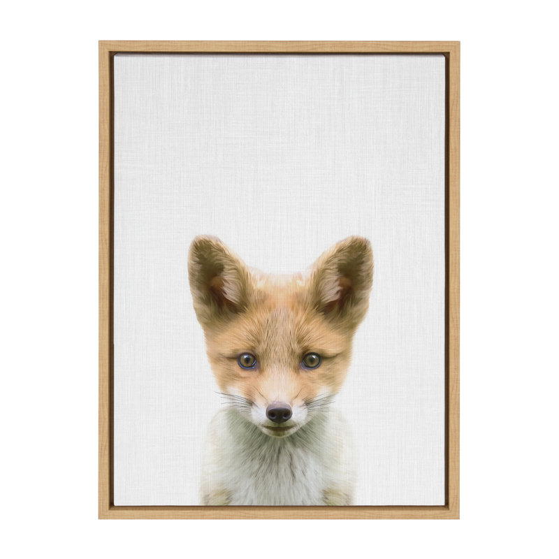 «Baby Fox Color Illustration» par Simon Te, reproduction d'art sur toile encadrée, Naturel