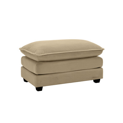 Corduroy Tan Foot Stool, Suits Multiple Seater Sofas, Comfortable Resting Fabric Footstool In Tan, Compatible With Various Relaxing