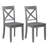 Bronxton 17" Wide Walnut Wood Country Farmhouse Cross Back Dining Chairs-323251406