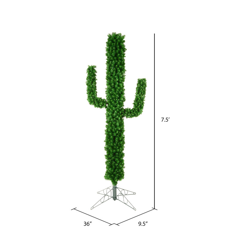 7.5' H Artificial Cactus Christmas Tree